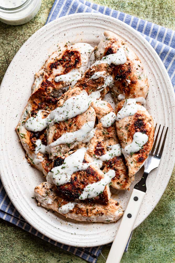 BEST Ranch Grilled Chicken (with homemade ranch!)